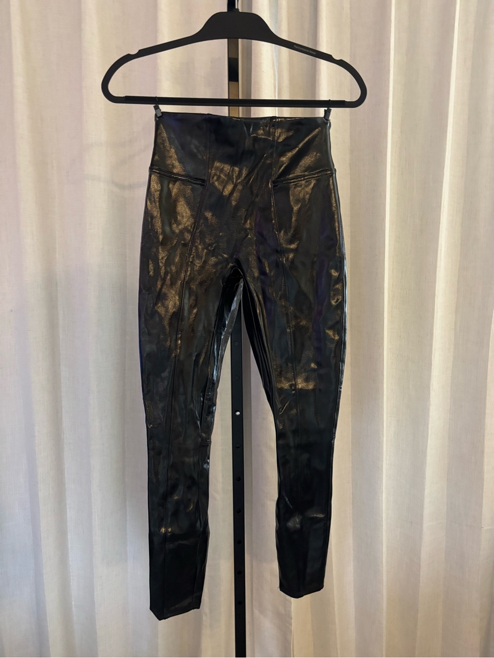 SPANX Black Faux Leather Skinny Jeans